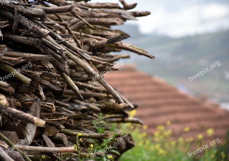 Wood Stack Fire Village Ooty Pile