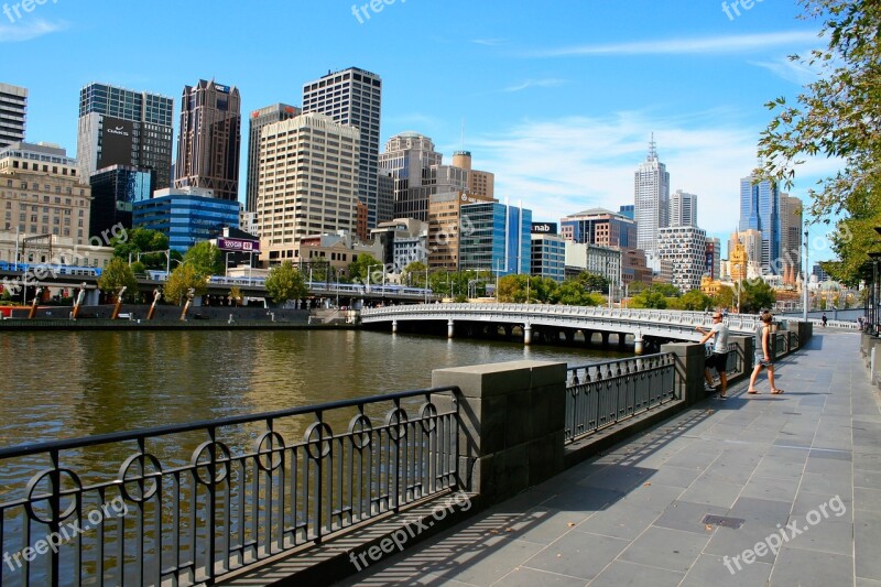 Melbourne Skyline River Australia City