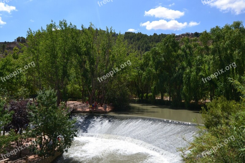 River Jucar Waterfall Views Panoramic