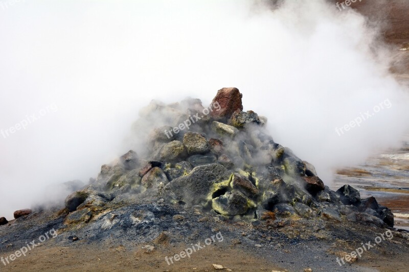 Solfatare Iceland Hot Gases Stones Hydrogen Sulfide