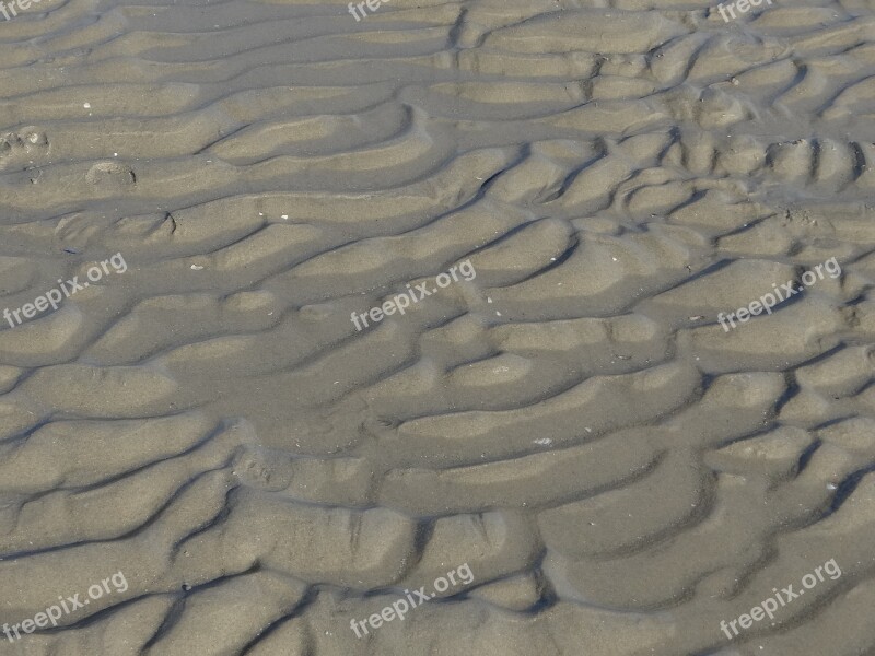 Sand Beach Wet Waves Sea