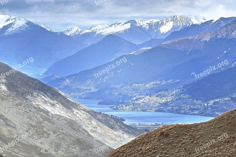 Mountains Peaks Valley Mountain Tops Scenery