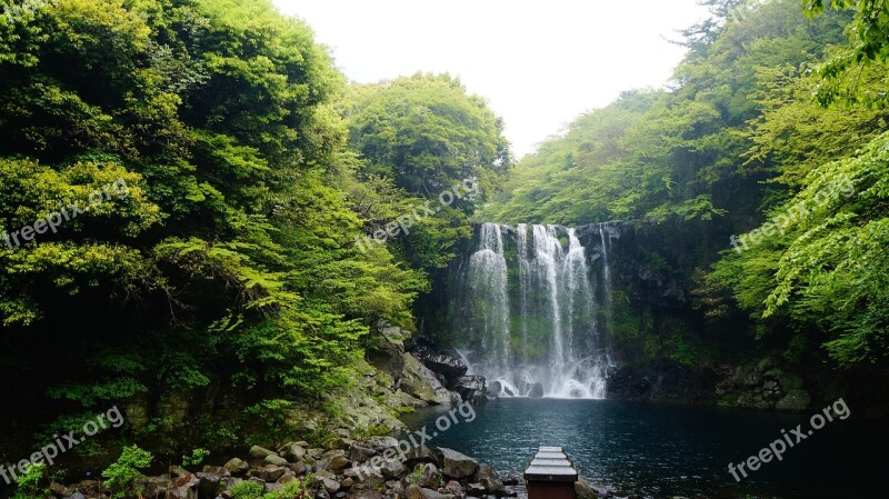 Jeju Island Falls Cheonjeyeon Jeju Cheonjeyeon Falls Cheonjeyeon Falls Cheonjeyeon Jejuisland Cheonjeyeon Waterfall