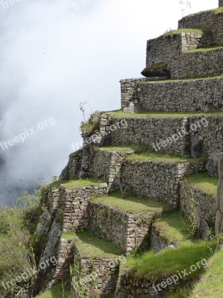 Peru Machu Picchu Terrace Free Photos