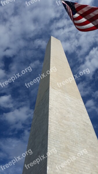 Washington Dc Monument American Flag Capitol Capital