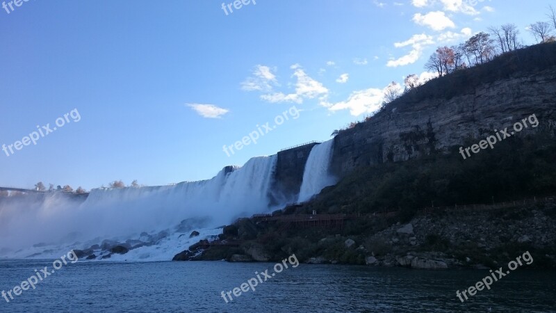 Waterfall Niagara Nature Fall Blue