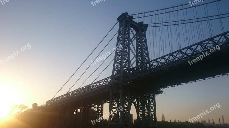 Nyc Sunset Bridge Ny City