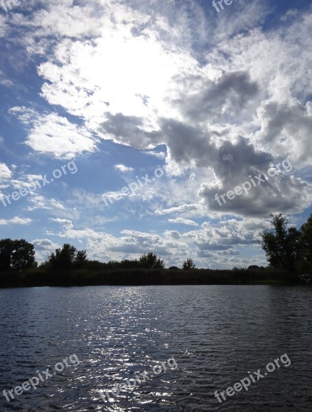 Lake Sky Cloudiness Brandenburg Sun