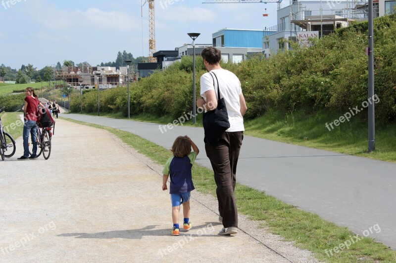 Father Papa Son Walk Run