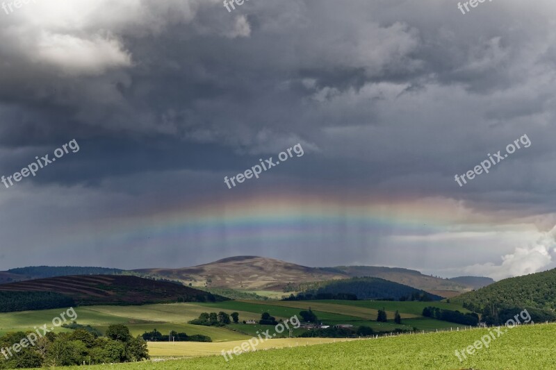 Highlands And Islands Scotland Rainbow Clouds Landscape