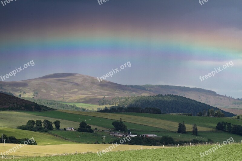 Highlands And Islands Scotland Rainbow Clouds Landscape