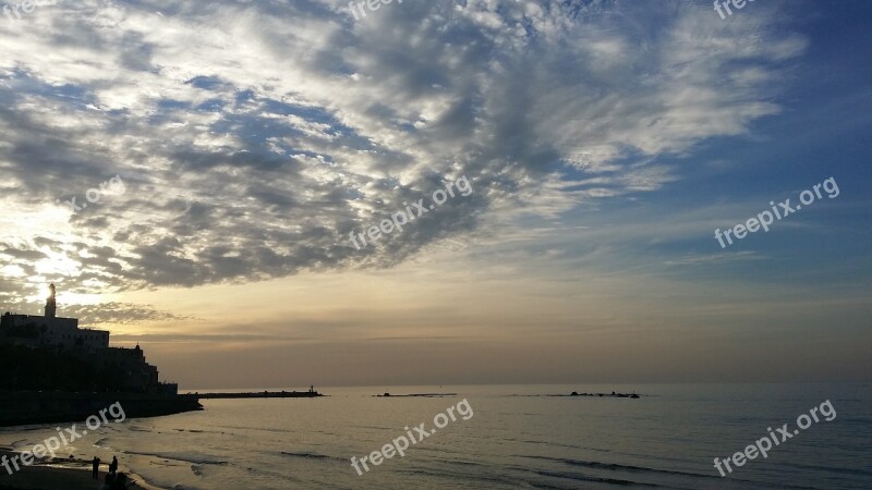 Sea Beach Quiet Tranquility Clouds