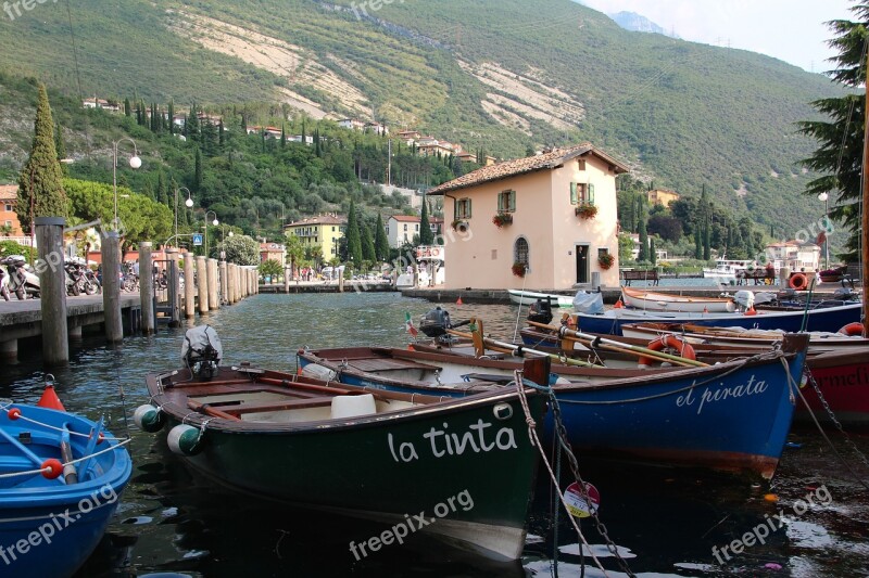 Port Boats Dock Boats In The Harbor Torbole