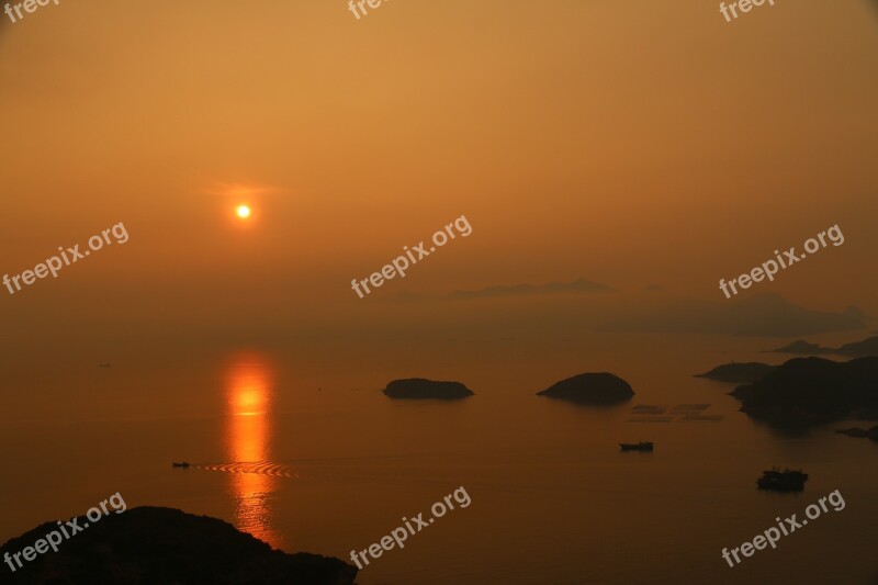 Tourism Natural Landscape Silhouette Xiapu Sunrise