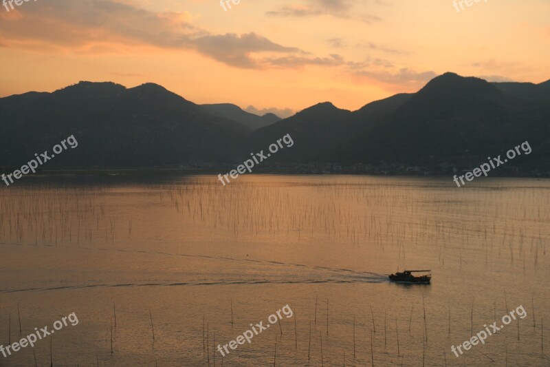 Tourism Natural Landscape Silhouette Xiapu Sunrise