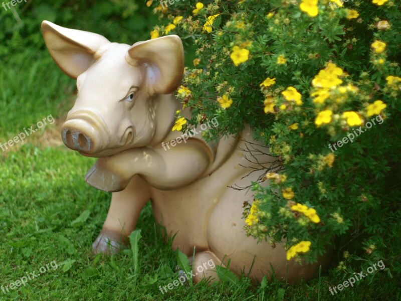 Pig Statuette Garden Clearance Decorative