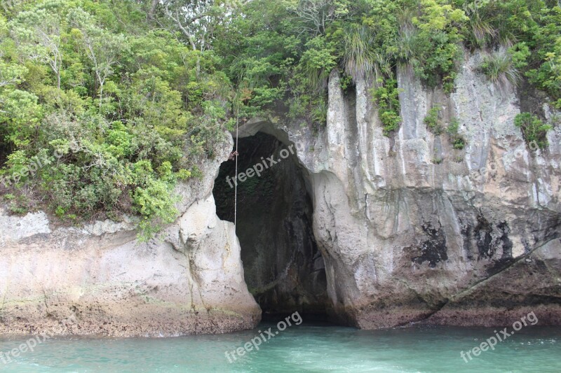 Rock New Zealand Sea Nature Landscape