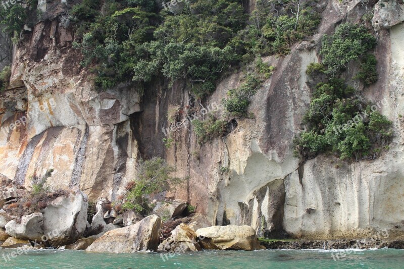 Rock New Zealand Sea Nature Landscape