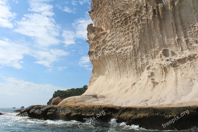 Rock New Zealand Sea Nature Landscape