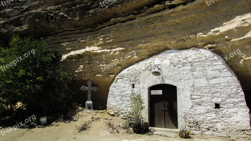 Cyprus Ayios Sozomenos Cave Church Village