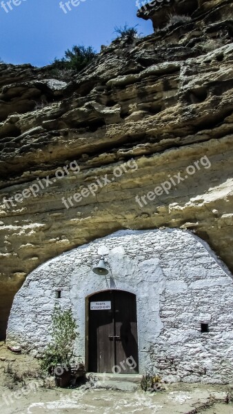 Cyprus Ayios Sozomenos Cave Church Village