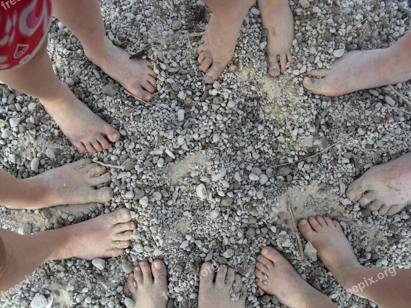 Feet Beach Barefoot Family Pumice