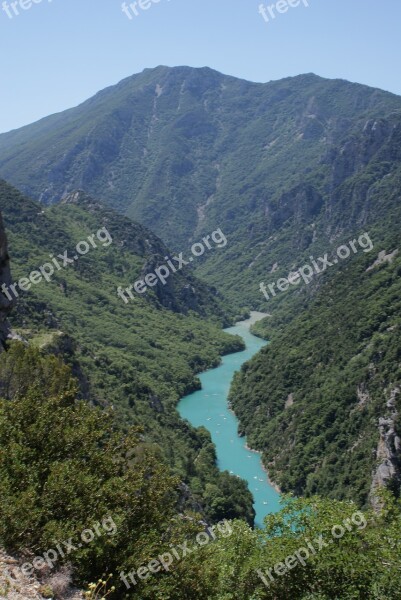 Gorges Verdon South Of France Green Cliff