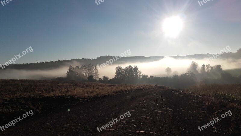 Sol Fog Sunrise Cold Morning Free Photos