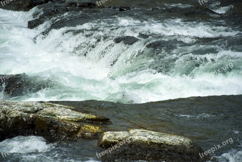 River Raging Water Nature Stream