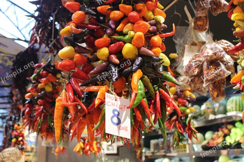 Barcelona Market Spain Colorful Food