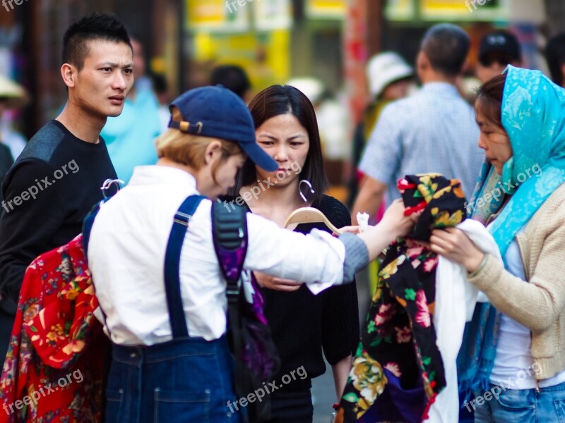 Women Sell Market Clothing Job