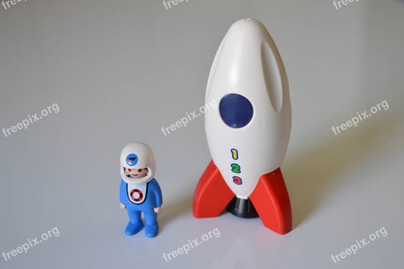 Playmobil Toy Astronaut Spacecraft Rocket