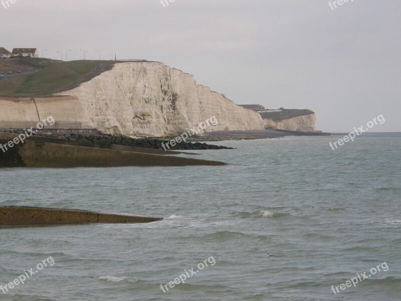 Cliff Beach Brighton Uk Landscape