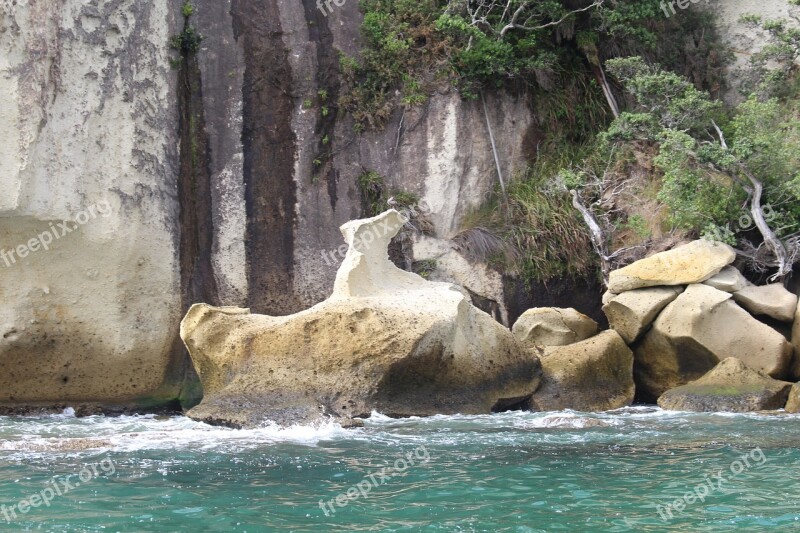 Rock Formations Sea Rock Cliff Water