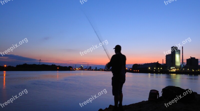 Fish Angler Sunset Water Fishing