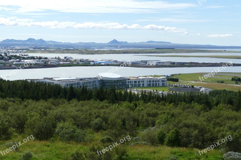 Reykjavik Iceland Panorama Church Bay