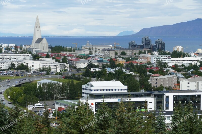 Reykjavik Iceland Panorama Church Hallgrímskirkja