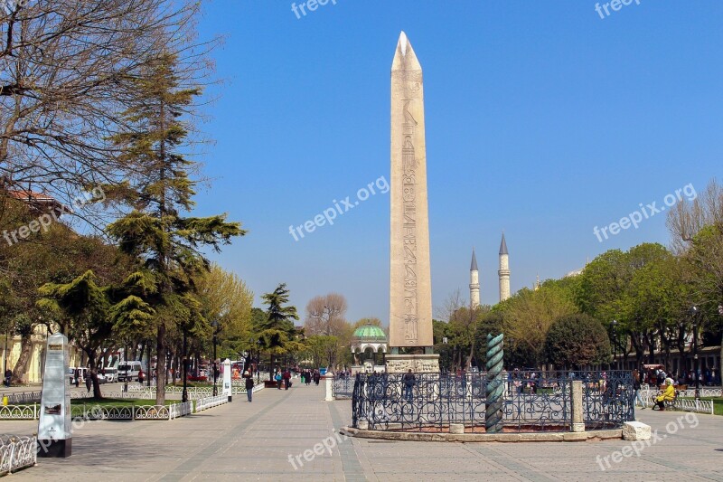 Istanbul Obelisks Sultanahmet Square Blue