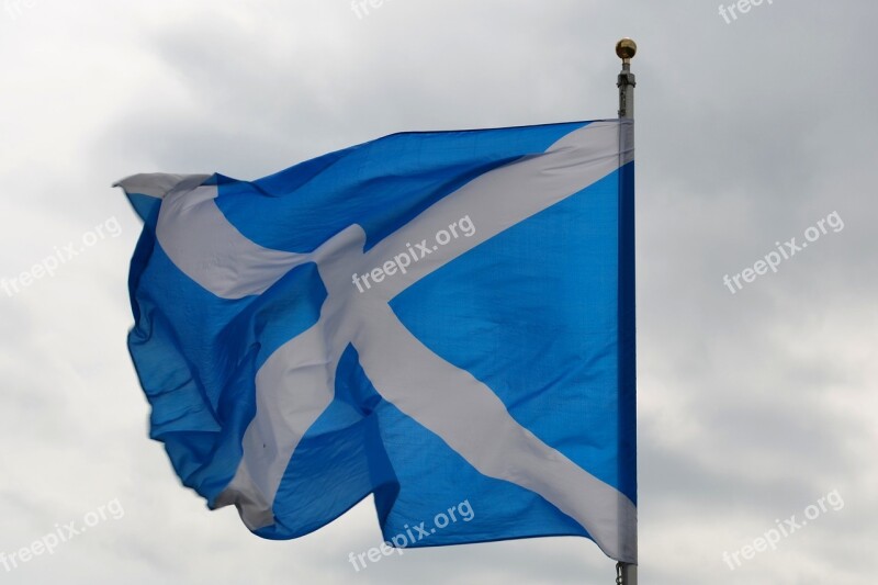 Flag Scotland Blue Sky National Flags