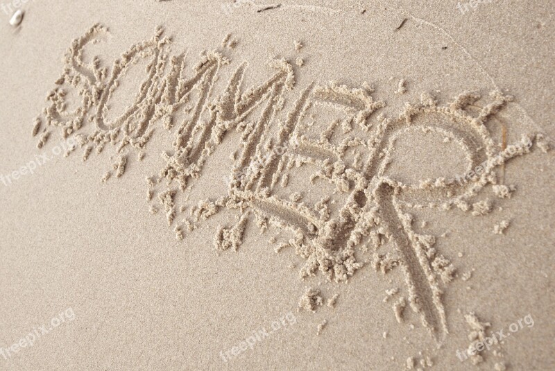 Summer Lettering Sand Beach Baltic Sea