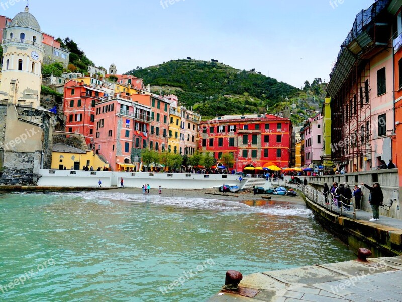 Italy Port Cinque Terre Boats Sea