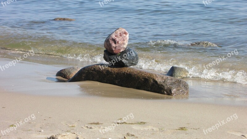 Beach Water Sea Stones Usedom