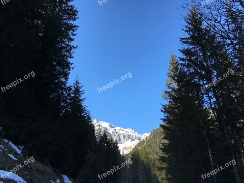 Mountain Sky Blue Landscape High Mountain