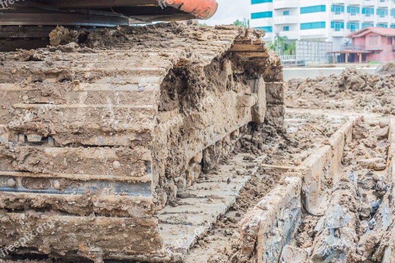 Mud Stuck Construction Equipment Wheel