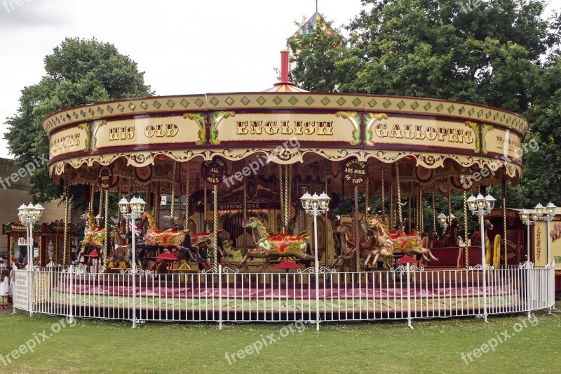 Carousel Carousel Horses Wooden Horse Colorful Pleasure