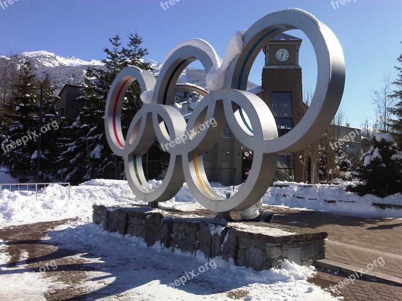 Olympic Rings Whistler Olympics 2010 Olympics Winter Olympics