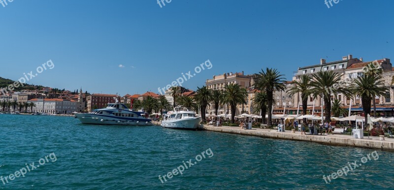 Split Croatia Shore Boats Landscape