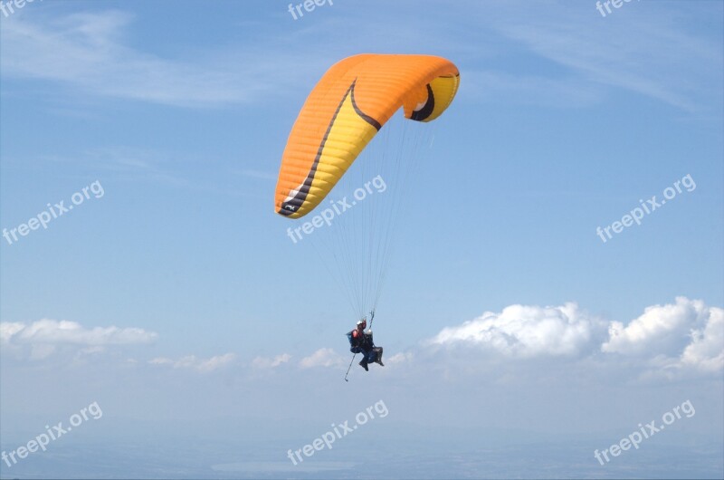 Paragliding Sport Sky Clouds Flying