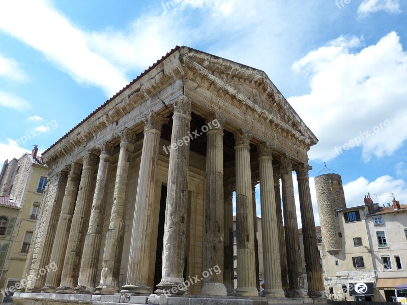 Temple Pillar Vienne Antique Ancient Times