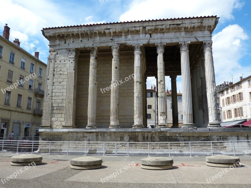 Temple Pillar Vienne Antique Ancient Times